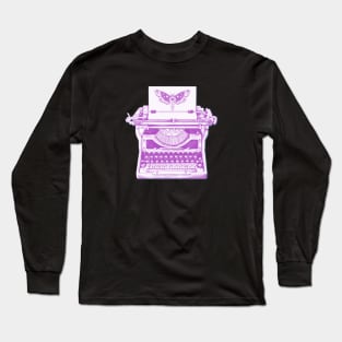 Moth Typewriter Long Sleeve T-Shirt